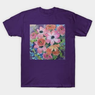 Poppies and Anemones Watercolor Painting T-Shirt